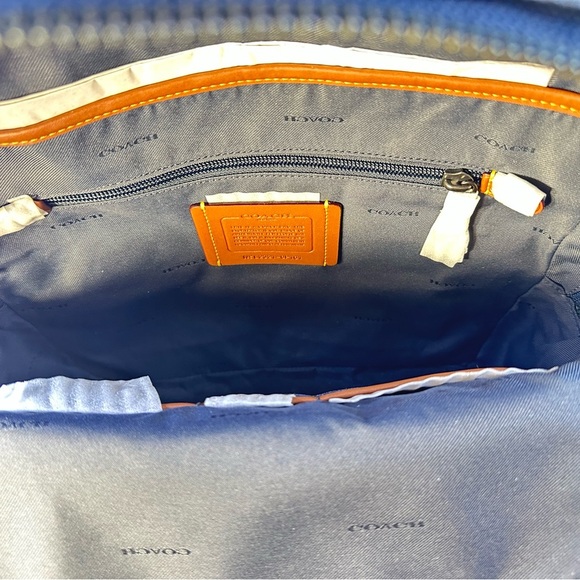 NEW Men’s Coach Charter Leather Backpack in Dark Denim Blue - Picture 11 of 13